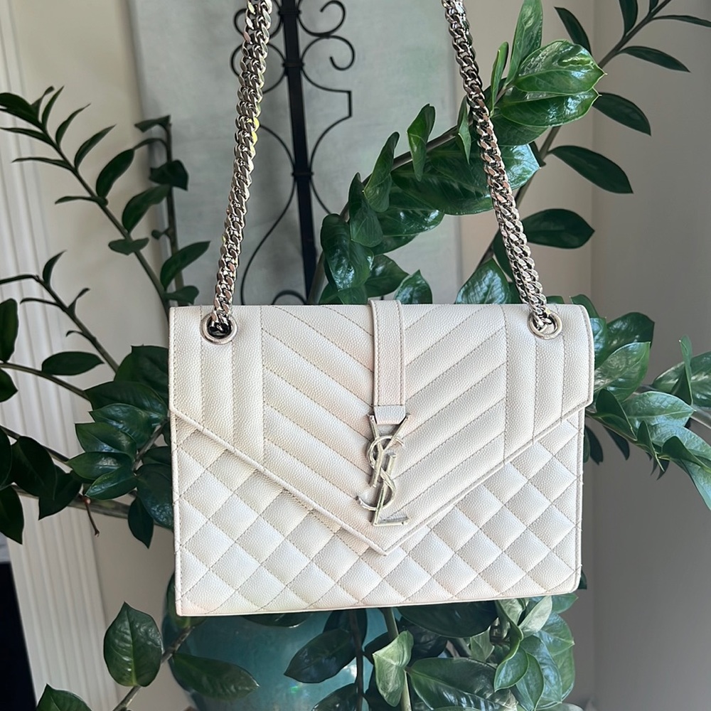 SAINT LAURENT MONOGRAM QUILTED ENVELOPE BAG